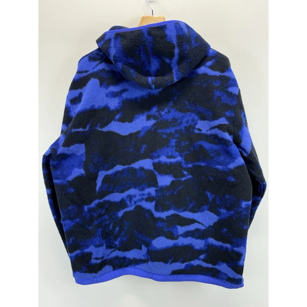 Adidas Men's Adventure Polar Fleece Allover Print Hoodie In Sonic Ink XL